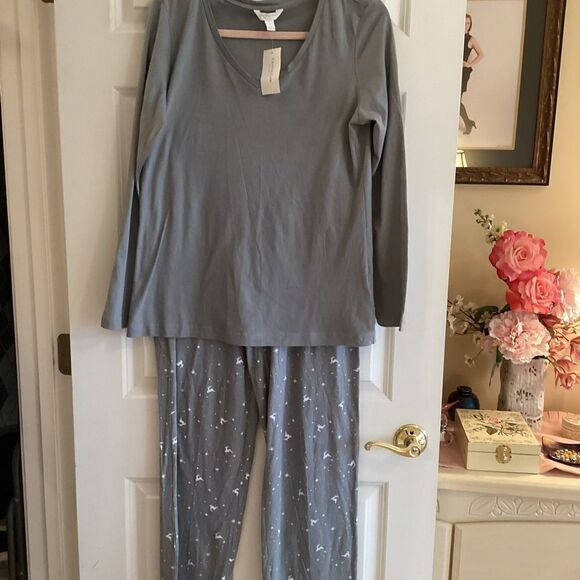 NWT. Charter Club/Macy’s Grey 2 Pc Pajama Set. Multiple Sizes - Picture 2 of 16